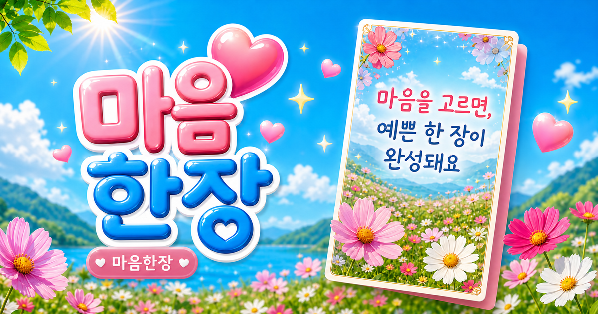 마음한장 앱 미리보기